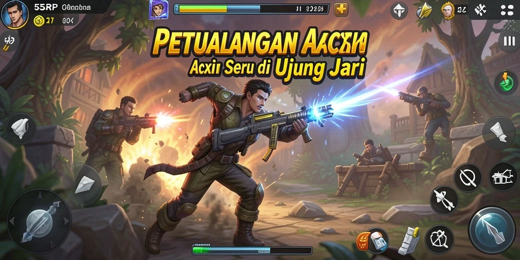 Screenshot gameplay <strong>55RP</strong> yang menampilkan aksi seru dan intens.