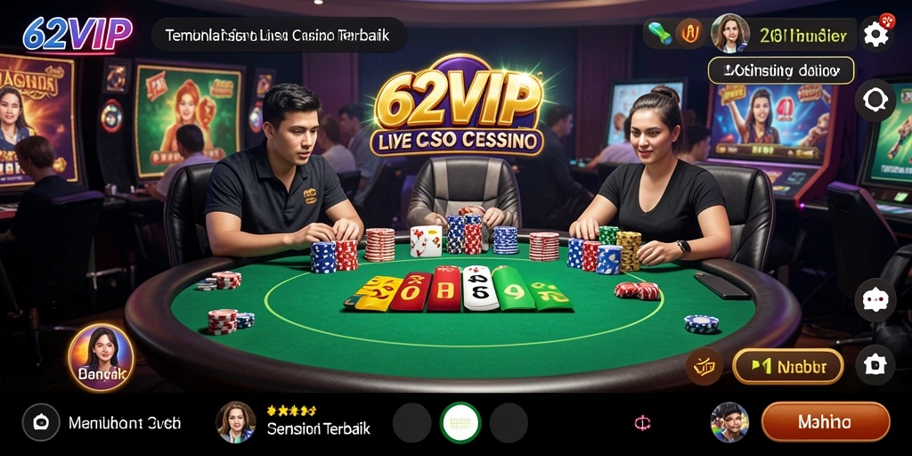 Screenshot gameplay 62VIP menampilkan keseruan permainan Live Casino.