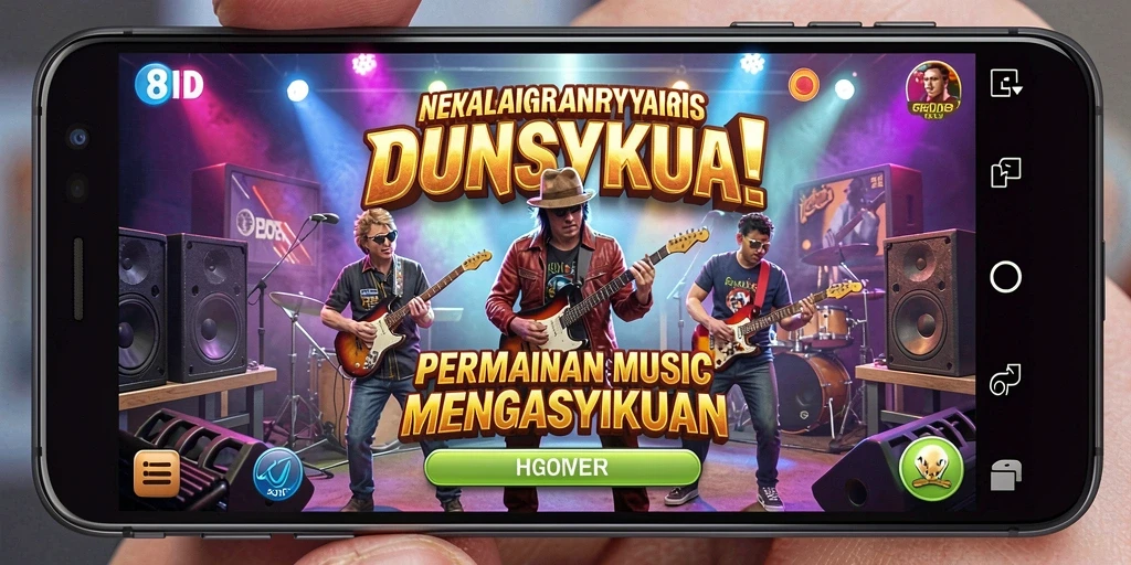 Screenshot gameplay 8ID menampilkan pengalaman bermain musik yang seru.