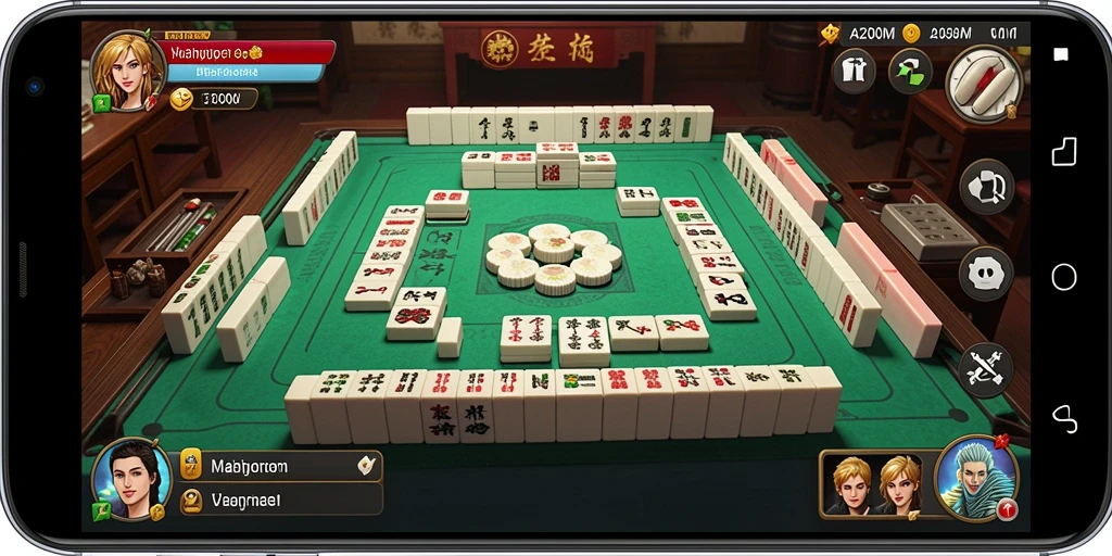Screenshot A200M menampilkan gameplay Mahjong yang seru dan menarik.