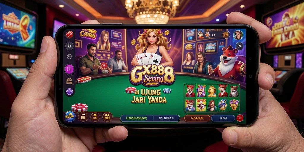 Screenshot gameplay GX88 yang menunjukkan dealer langsung dalam aksi.