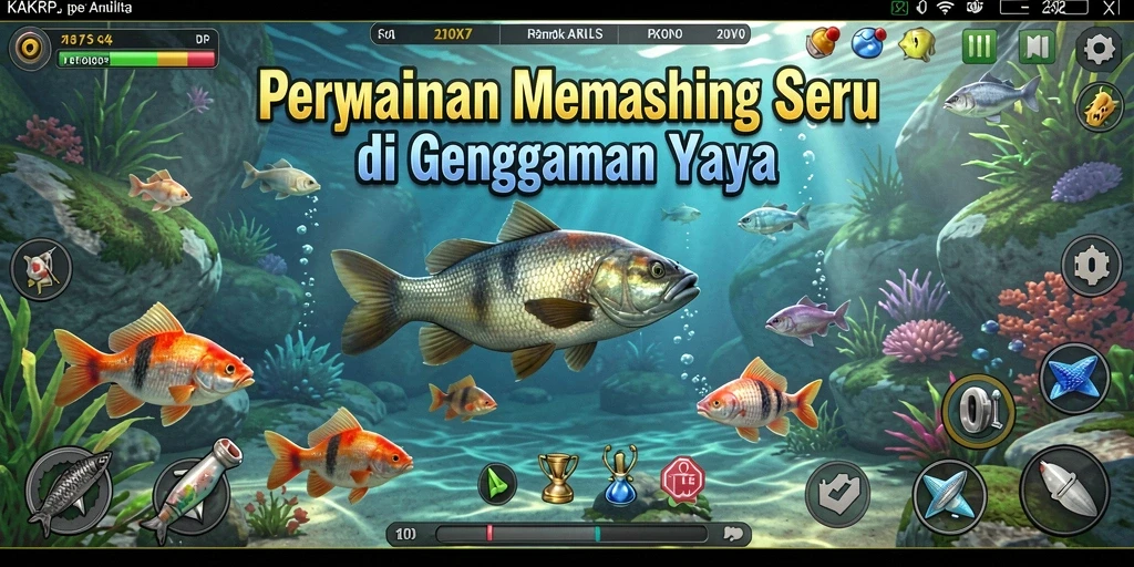Tampilan gameplay KAKRP menunjukkan petualangan memancing yang mendebarkan.