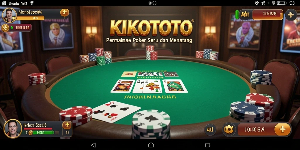 Screenshot gameplay KIKOTOTO menampilkan suasana seru permainan Poker.