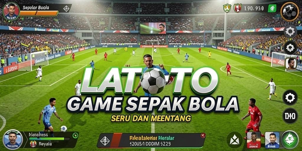 Screenshot LATOTO menunjukkan aksi seru dalam pertandingan sepak bola.