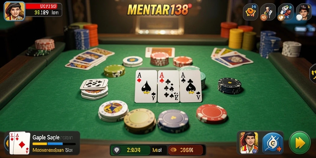 Tampilan gameplay seru permainan Gaple MENTARI138.