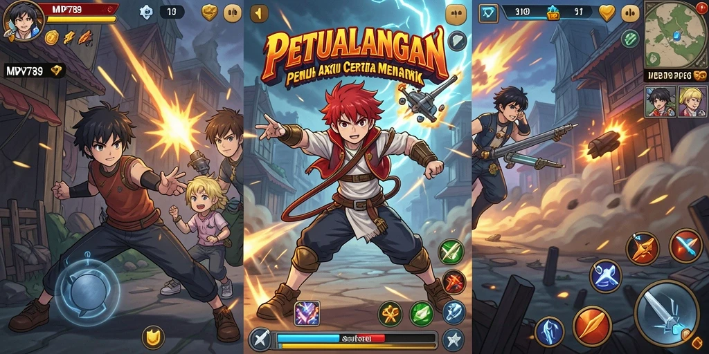 Tangkapan layar gameplay MVP789 yang menampilkan pertempuran seru dan karakter Anime.