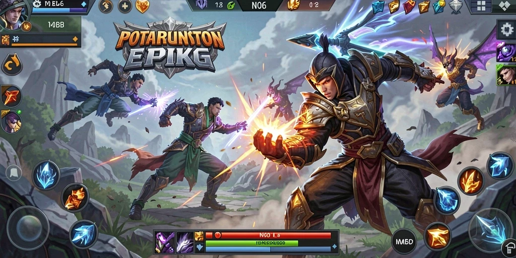Tampilan gameplay seru N06 dalam pertandingan MOBA.