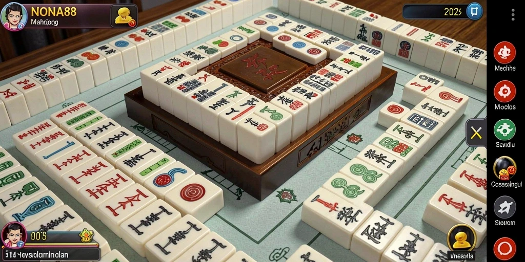 Screenshot NONA88 menunjukkan gameplay seru Mahjong.