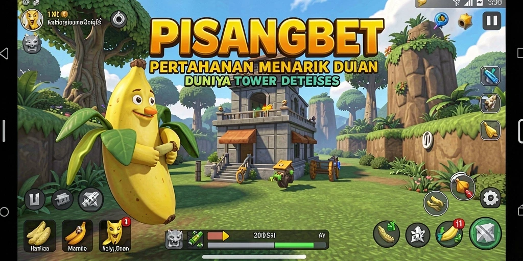 Screenshot gameplay PISANGBET menampilkan pertarungan seru dalam Tower Defense.
