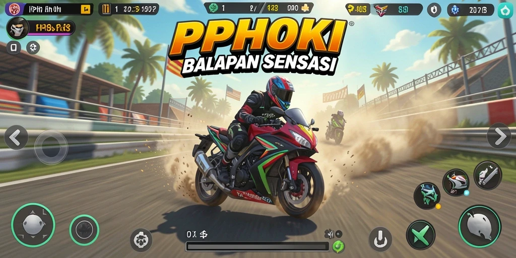 Gameplay seru balapan motor di PPHOKI yang memukau.