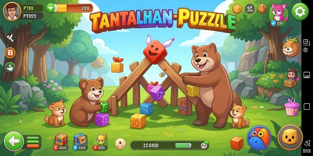 Tampilan gameplay PT89 yang penuh warna dan menantang.