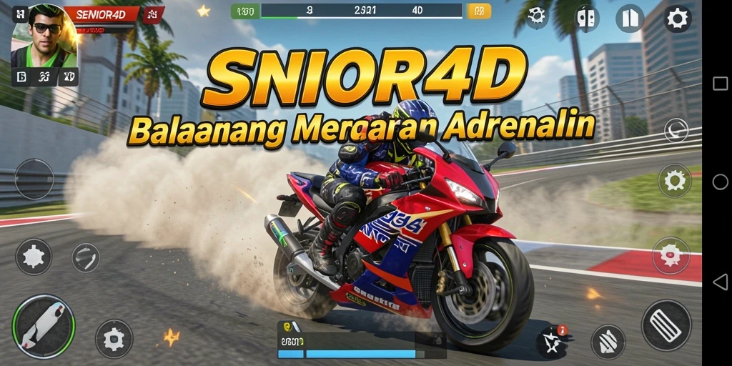 Tampilan gameplay menegangkan dari SENIOR4D saat beradu kecepatan.