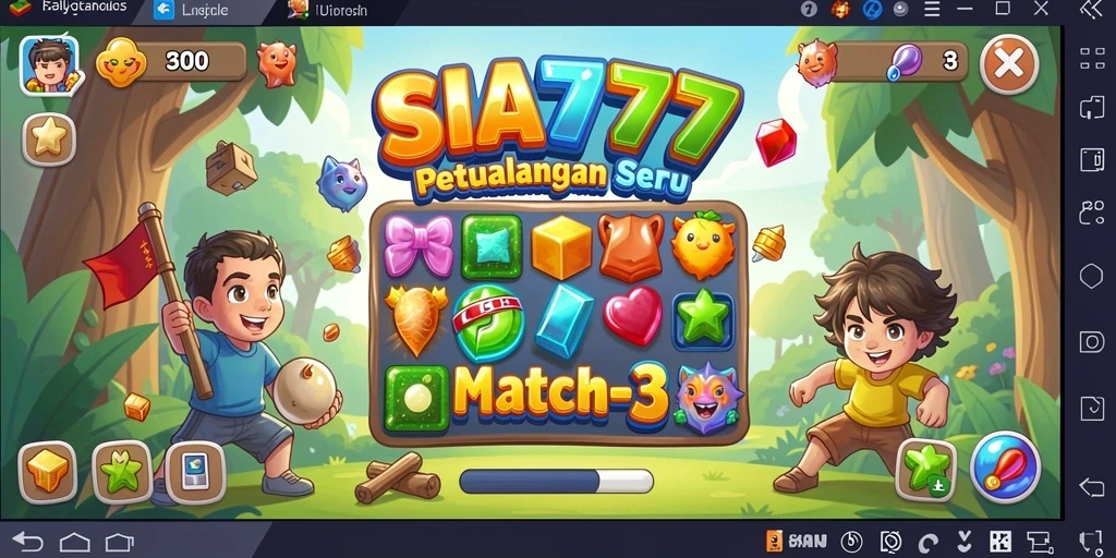 Tangkapan layar SIA777 menampilkan gameplay Match-3 yang mengasyikkan.