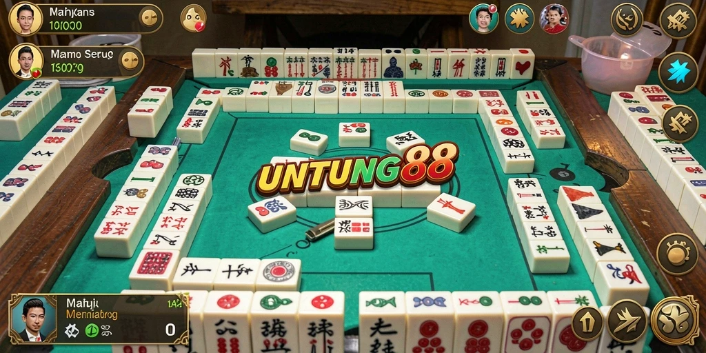 Gameplay seru dan menantang dalam UNTUNG88 dengan ubin Mahjong.